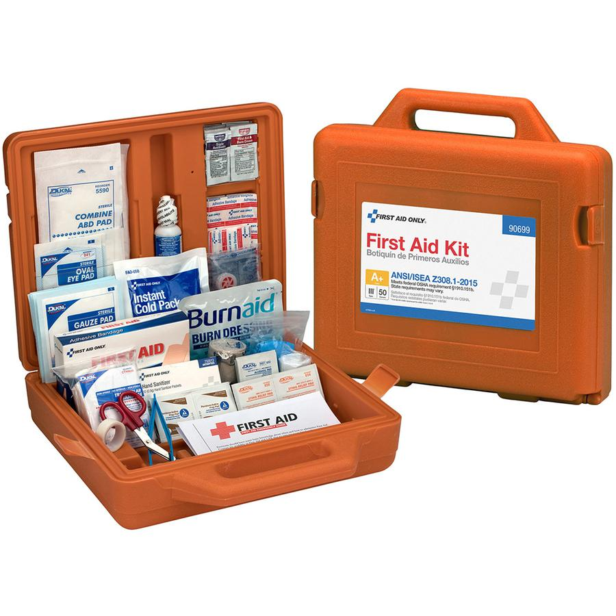 First Aid Only 50-Person Bulk Weatherproof First Aid Kit - ANSI Compliant - 215 x Piece(s) For 50 x Individual(s) - 13.3" Height x 13.3" Width x 4.3" Depth Length - Plastic Case - 1 Each