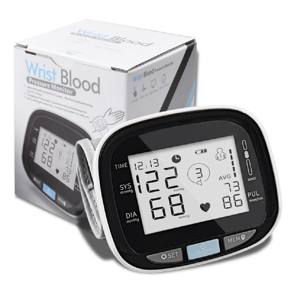 Digital Wrist Blood Pressure Monitor Beat Rate Meter Device Equipment