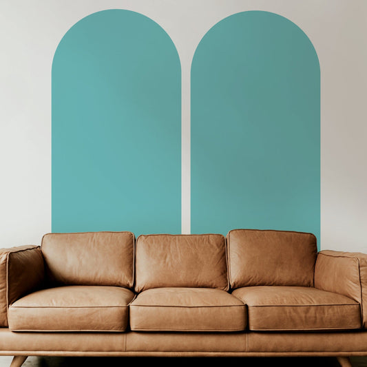 Double Arch Decal Set - SALE - Turquoise w/ IMPERFECTIONS