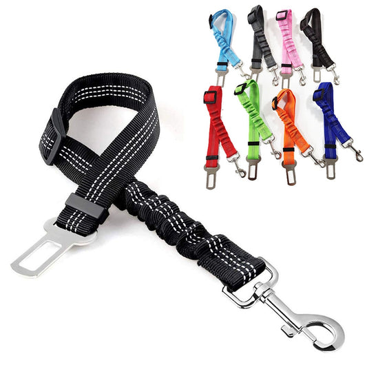 Pet Supplies Car Seat Belt Dog Seat Belt Dog Leash Vehicle Belt Adjustable Cushioning Elastic Reflective Safety Rope for Dog Cat