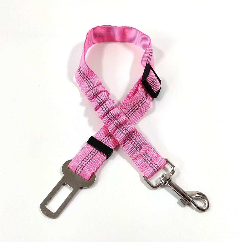 Pet Supplies Car Seat Belt Dog Seat Belt Dog Leash Vehicle Belt Adjustable Cushioning Elastic Reflective Safety Rope for Dog Cat