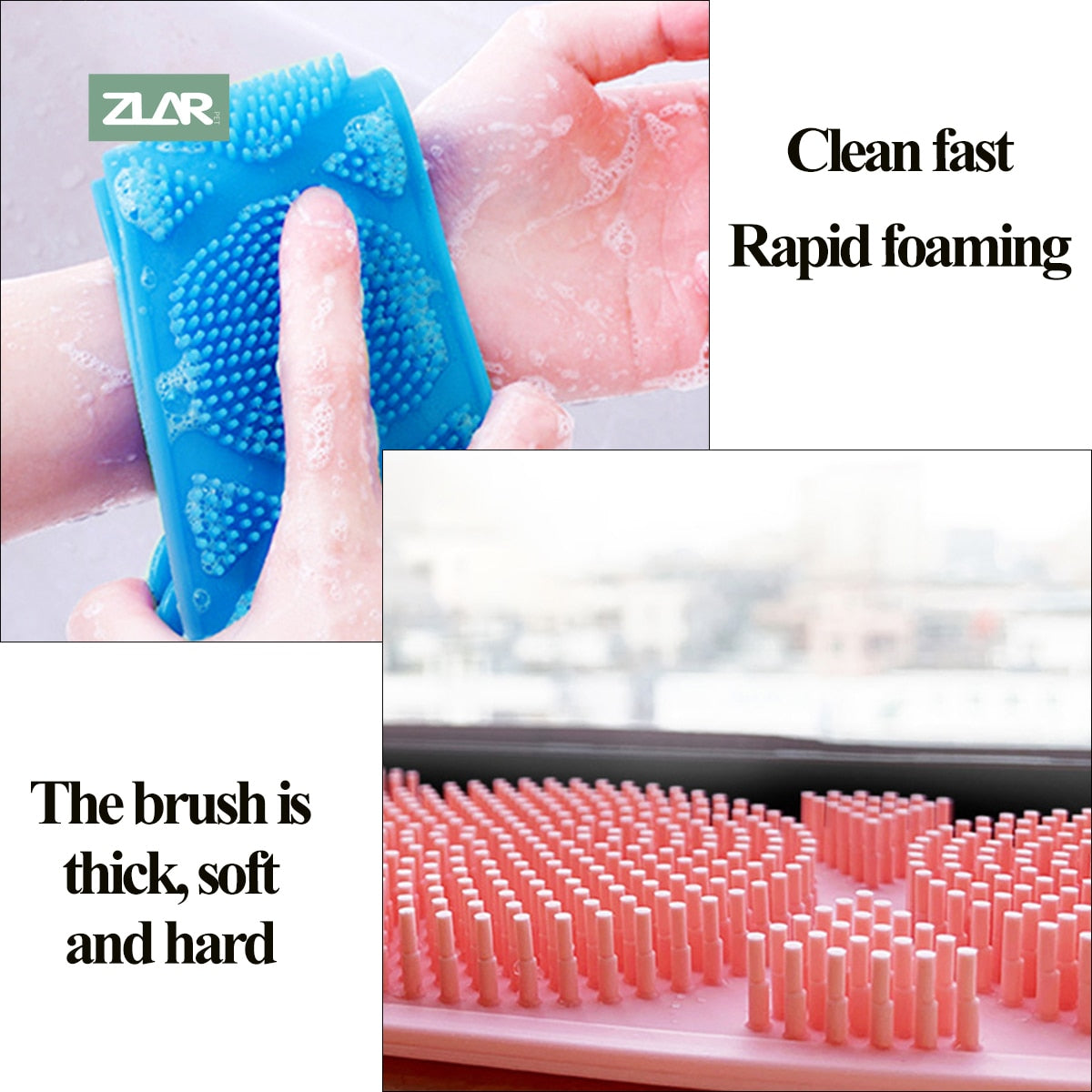 ZLAR Silicone Body Brush Bath Rub Wisp For Body Bath Belt Dry Massage Brush Back Scrubber Shower Brushes Exfoliating Bath Sponge