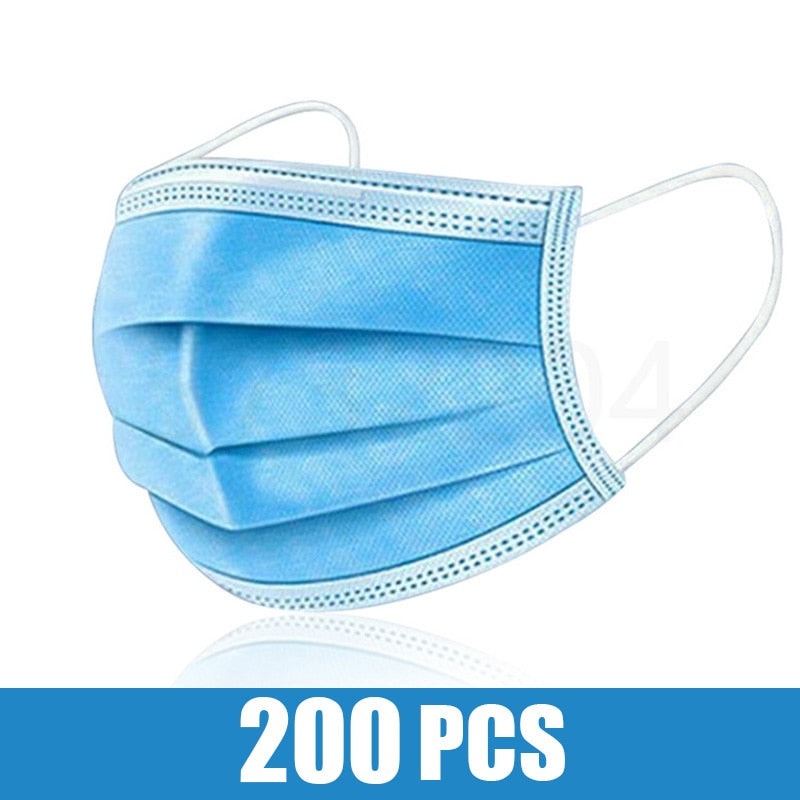 10-200pcs Surgical Face mask Disposable Black Non-wove  Filter Medical masks Certified surgical mask security protection masque