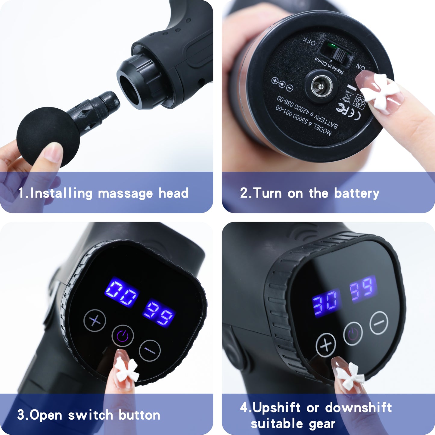 LCD Display Massage Gun Deep Muscle Massager Muscle Pain Body Neck Massage Exercising Relaxation Slimming Shaping Pain Relief