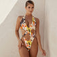 2022 Sexy High Cut Out Halter Female Swimwear One Piece Swimsuit Women Cross Bandage Monokini Bather Bathing Suit Swim Beachwear