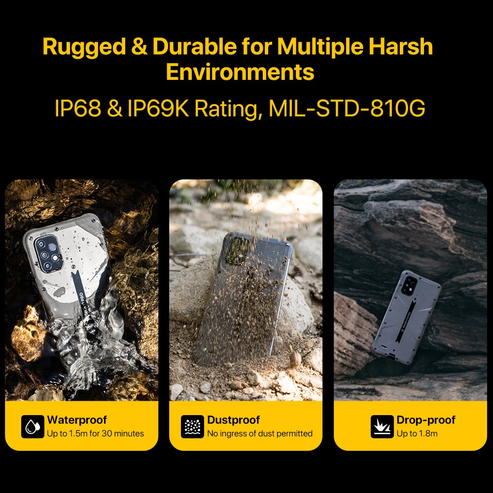 UMIDIGI BISON X10 PRO Rugged Smartphone NFC Global Version 6.53&quot; IP68 4GB 128GB Helio P60 20MP Triple Camera 6150mAh Cellphone