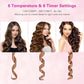 Cordless Automatic Rotating Hair Curler USB Rechargeable Curling Iron LCD Display Temperature Adjustable Hair Curler RollersTool