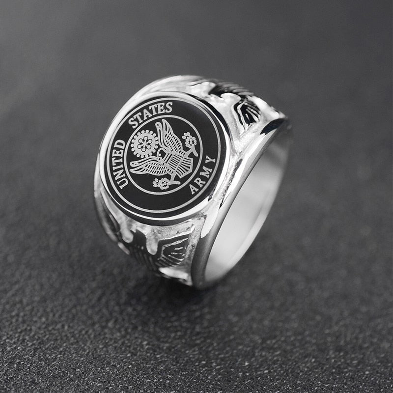 USA Military Ring United States MARINE CORPS US ARMY Men Signet Rings Fashion Stainless Steel Jewelry