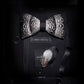 KAMBERFT Brand Men Bow-tie Brooch Set Feather Style Leather Bow Tie Adjustable Formal Tie Bowtie Wedding Party Best Gift