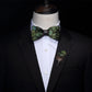 KAMBERFT Brand Men Bow-tie Brooch Set Feather Style Leather Bow Tie Adjustable Formal Tie Bowtie Wedding Party Best Gift
