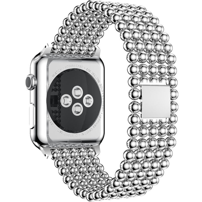 Band For Apple Watch Bracelet 38mm 40mm 42mm 44mm 41mm 45mm 49mm Beads Metal Watchband iWatch Strap Series 3 4 5 6 7 SE 8 Ultra