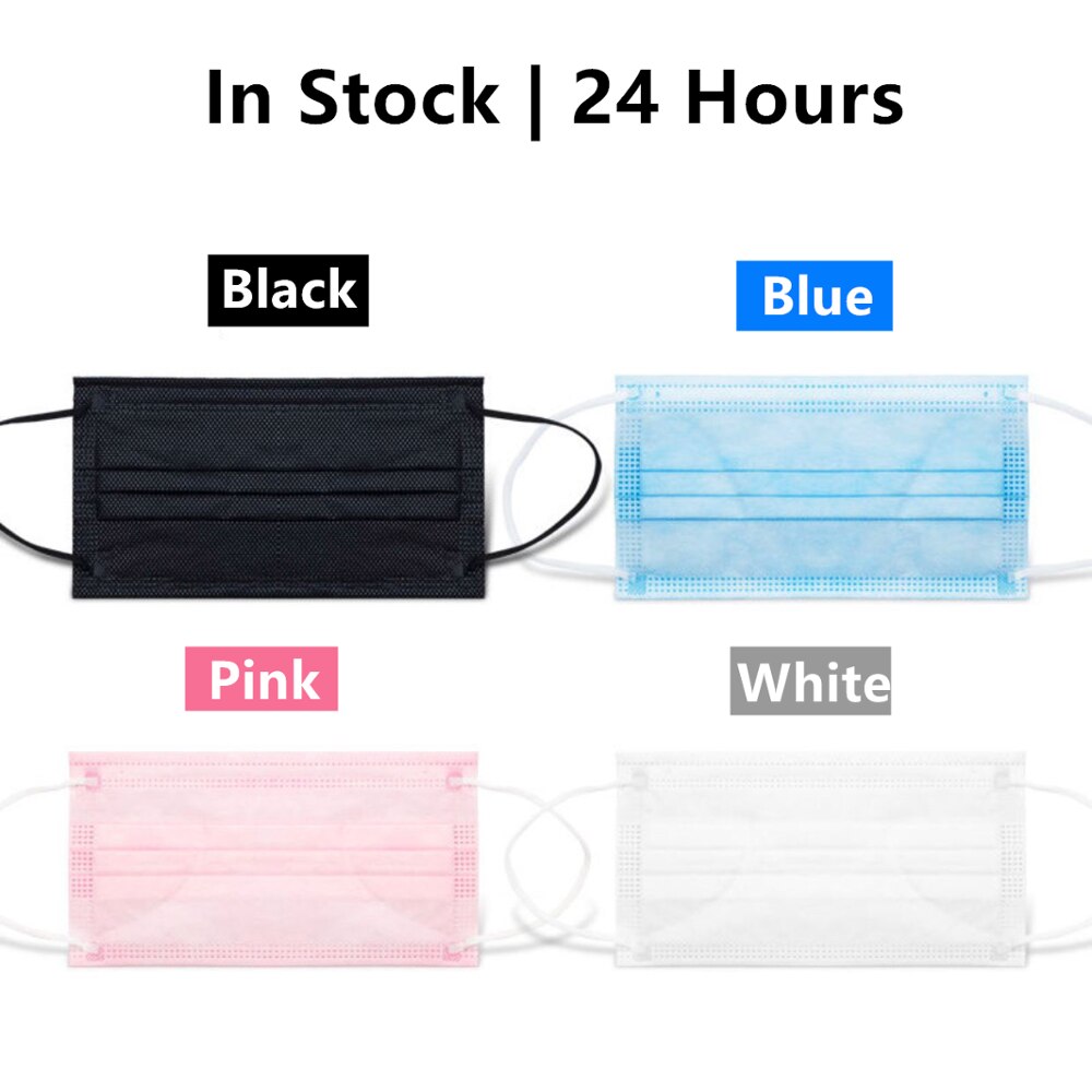 10-200pcs Surgical Face mask Disposable Black Non-wove  Filter Medical masks Certified surgical mask security protection masque