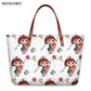 INSTANTARTS Cartoon Nurse Print Women Casual Work Handbags Large Capacity Tote Hospital Paramedical Fashion Travel Shoulder Bag