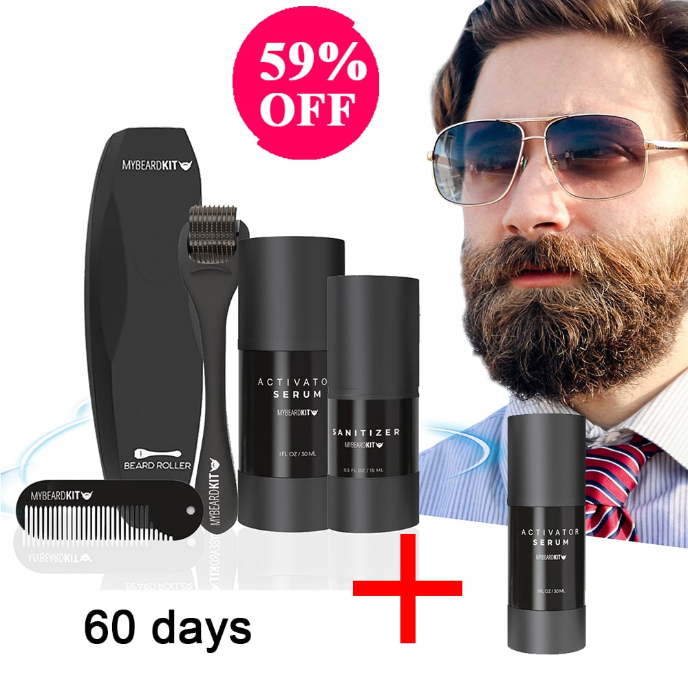 Beard Growth Kit For Men Organic Beard Oil For Facial Hair With Comb Moustache Care Set 2021 Hot Gift Man Dad Boyfriend Husband