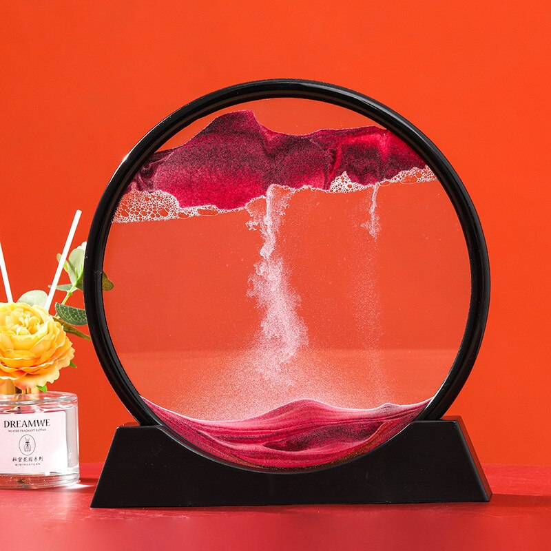 12inch Sandscape Moving Sand Art Picture Moving Hourglass Sand Hour Flowing Sand Painting With Liquid Ornaments Home Decor