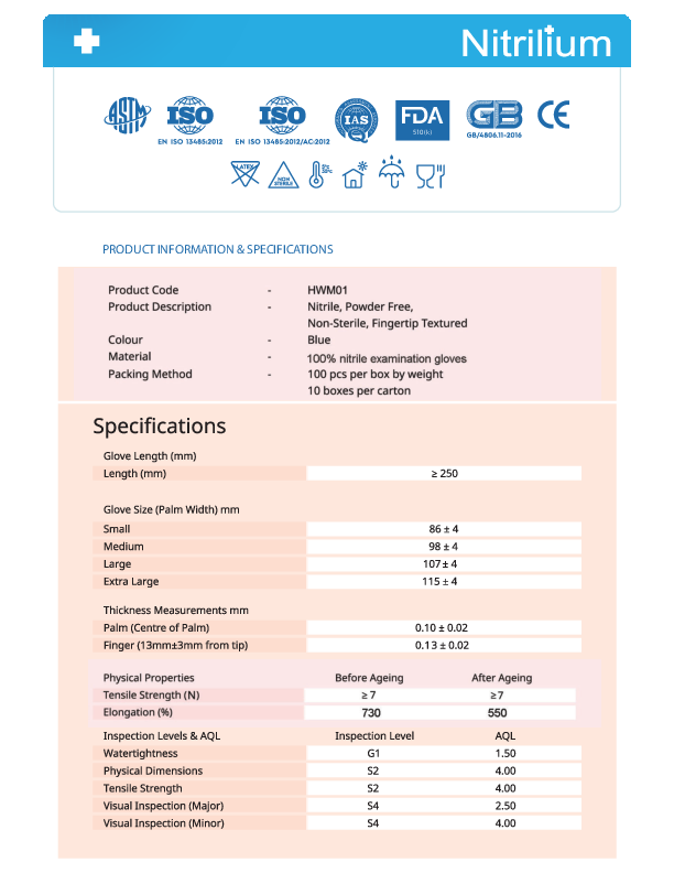 Nitrile Gloves -10 Boxes - 1000 PCS (8.99$/Box of 100pcs-100% Nitrile Patient Examination Gloves/ FDA 510(K), 4Mil)