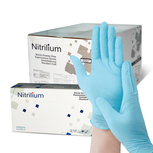 Nitrile Gloves -10 Boxes (8.49$/Box of 100pcs-100% Nitrile Patient Examination Gloves/ FDA 510(K), 4Mil - Nitrilium)