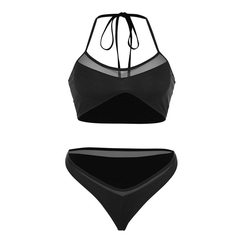 Summer Mesh Patchwork One-Piece Sexy bikini Swimsuit Split Vacation Clothes Women Bikini Sexy