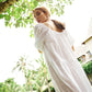 Rosemary Dotted Plaid Cotton Dress, in Off white