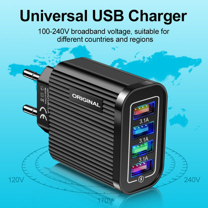 1PCS Multi-Port 4USB Mobile Phone ChargerTravel Charger Four-Port Smart Tablet Charging Head