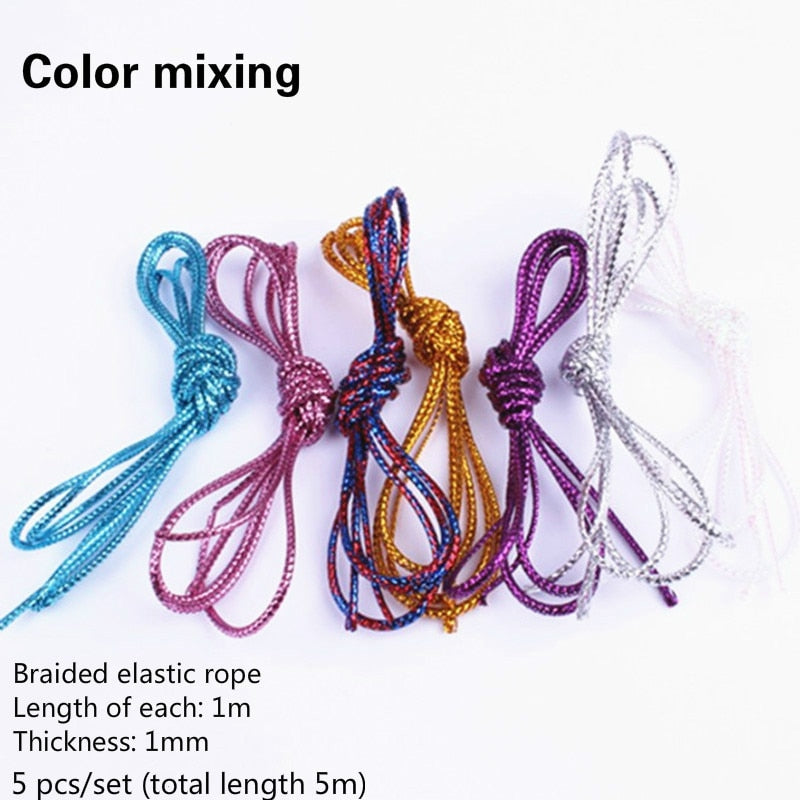 Silver Gold Braids Braiding Hair Styling Thin Shimmer Stretechable Braiding Hair Strings African Braid Braided Elastic Cord