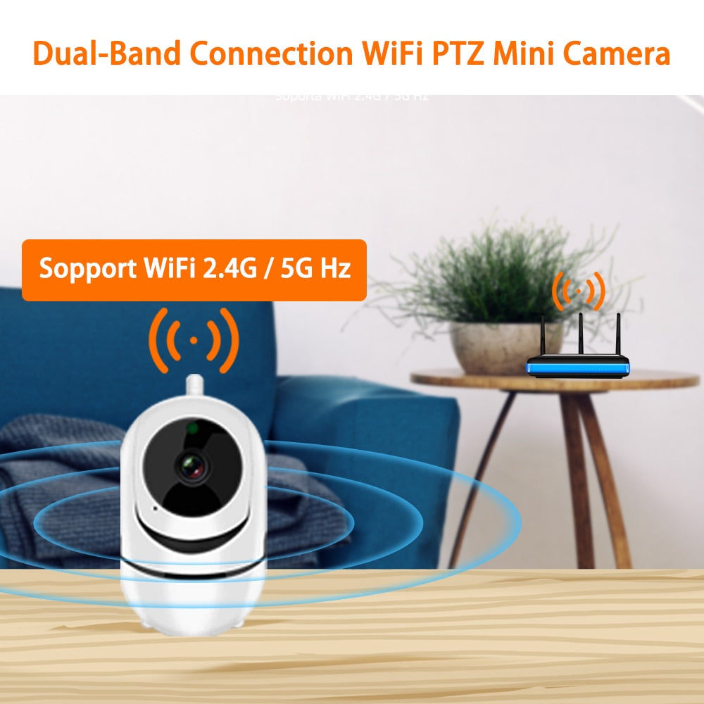 5G WiFi Camera 1080P WiFi PTZ IP Camera Wireless WiFi Surveillance Camera Alexa Google Auto Tracking Indoor Security IP Camera