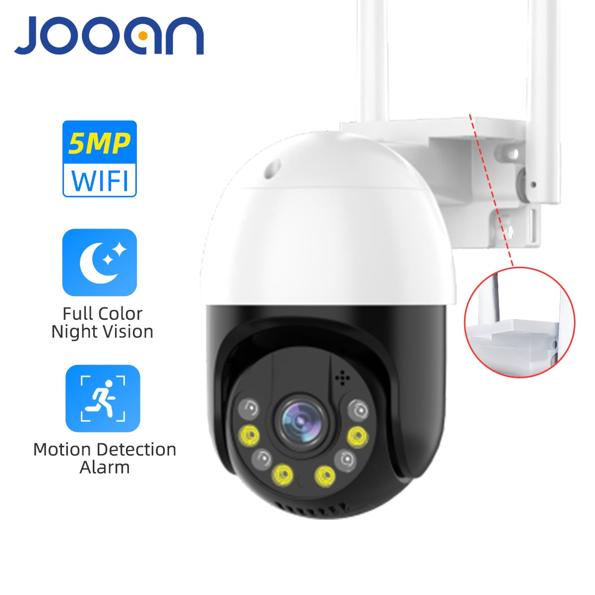 5MP PTZ WIFI IP Camera Outdoor 4X Digital Zoom Night Full Color Wireless H.265 P2P Security CCTV Camera Two Way Speak Audio