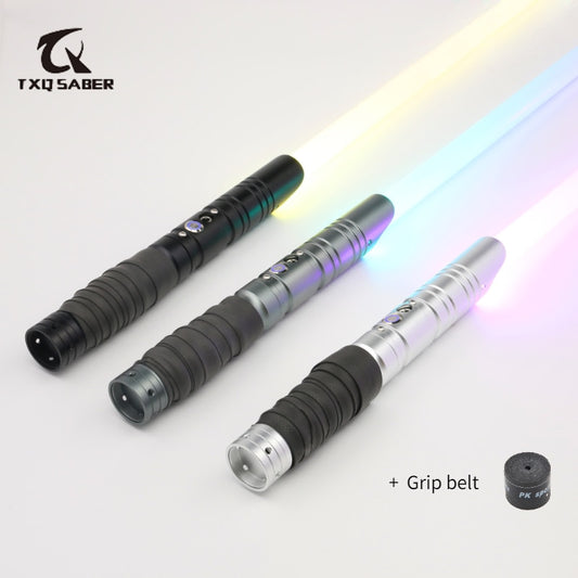 TXQSABER RGB Lightsaber Metal Hilt for Heavy Dueling 12 Color LED Change Volume Force 10 SoundFons FOC Blaster Laser Sword toys