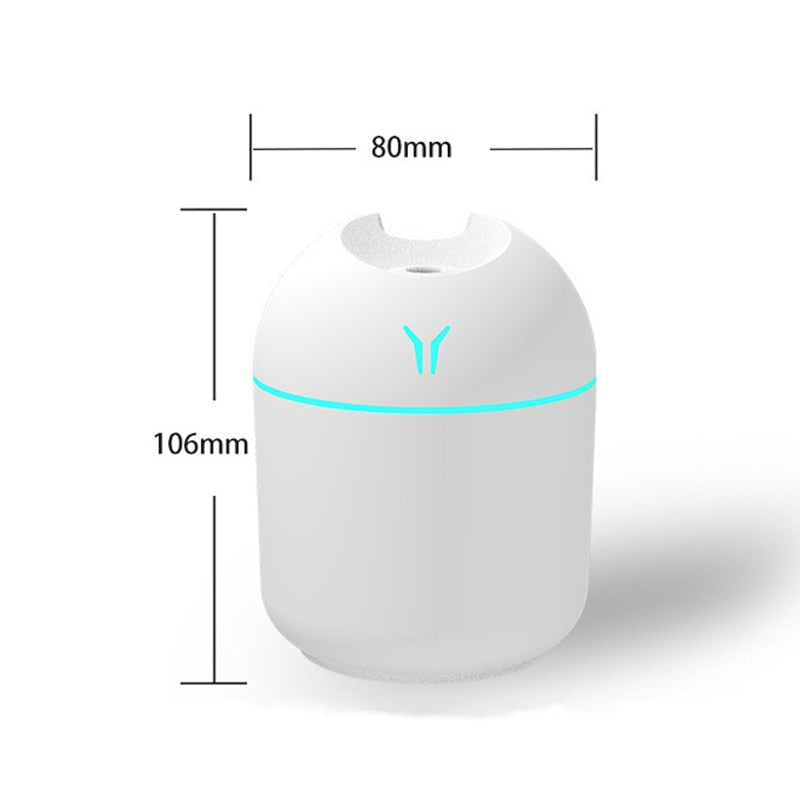 250ML Mini Ultrasonic Air Humidifier Romantic Light USB Essential Oil Diffuser Car Purifier Aroma Anion Mist Maker With LED Lamp