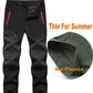 Men Summer Spring Fall Hiking Trekking Fishing Camping Climbing Run Trousers Plus Size Oversized Waterproof Outdoor Fleece Pants