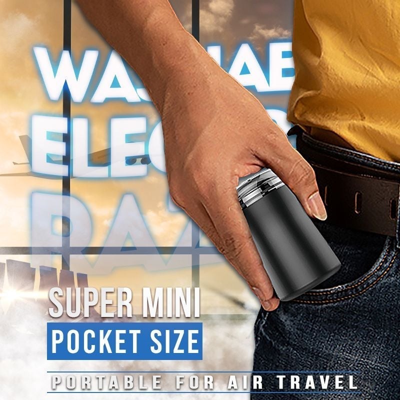 Mini Electric Shaver Pocket Size Waterproof Razor Washable Portable 2 Head Shaving Beard Trimmer Rechargeable Men Shaver Machine