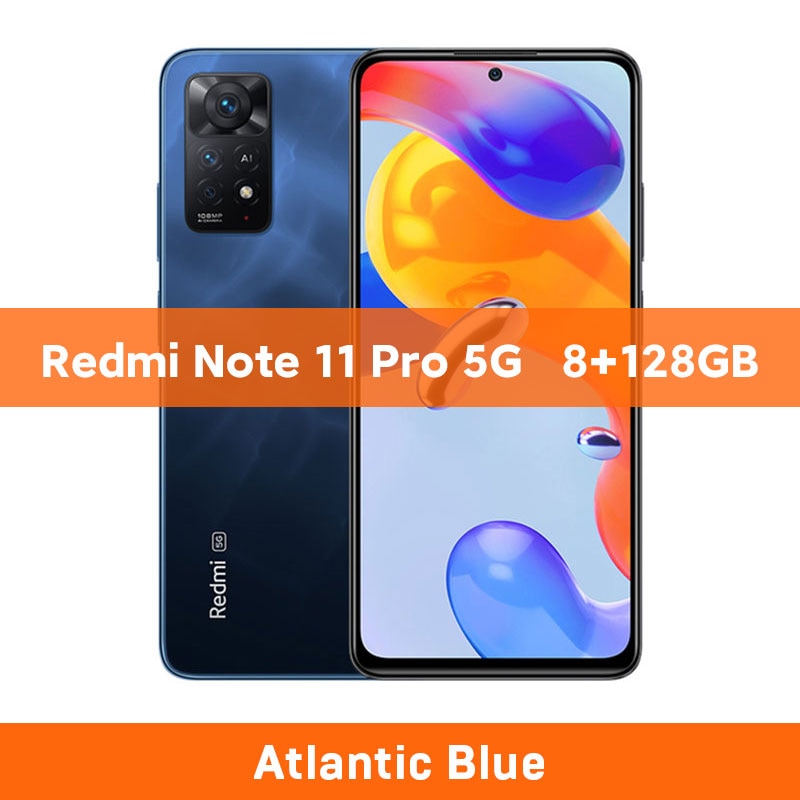 Global Version Xiaomi Redmi Note 11 Pro 5G 64/128GB Smartphone Octa Core Snapdragon 695 108MP Camera 67W Turbo Charging 5000mAh