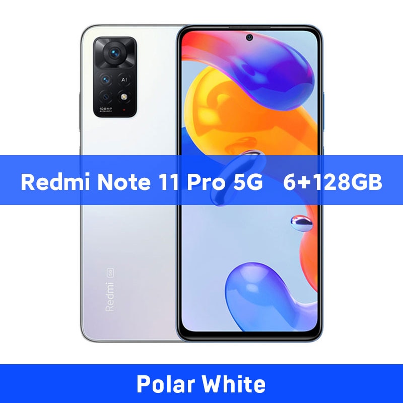 Global Version Xiaomi Redmi Note 11 Pro 5G 64/128GB Smartphone Octa Core Snapdragon 695 108MP Camera 67W Turbo Charging 5000mAh