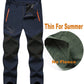 Men Summer Spring Fall Hiking Trekking Fishing Camping Climbing Run Trousers Plus Size Oversized Waterproof Outdoor Fleece Pants
