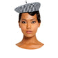 SIMONE Gingham Beret Hat, in Black