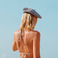SIMONE Gingham Beret Hat, in Black