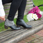 Tatreez Ankle Boot - Black and Ecru