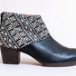 Tatreez Ankle Boot - Black and Ecru