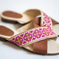 Tatreez Cross Sandal - Berry