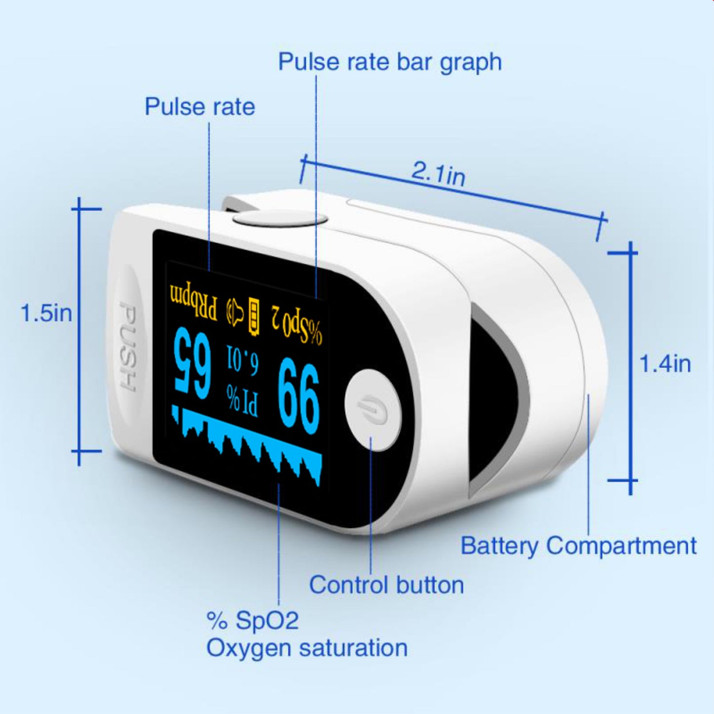 Pulse Fingertip Oximeter Blood Oxygen SpO2 Monitor