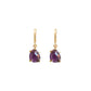 Amethyst Drop Huggie Earrings