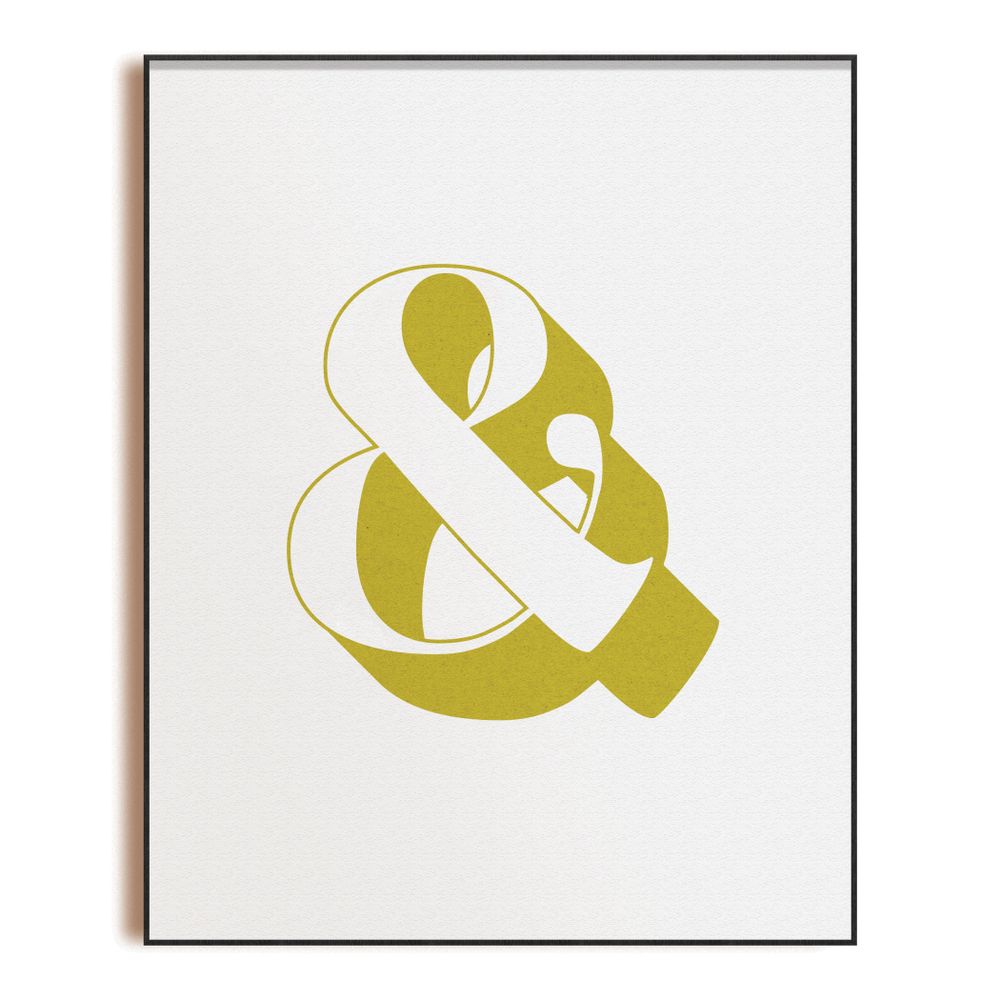 Chartreuse Ampersand Typography 8x10 Unframed Poster Art Print