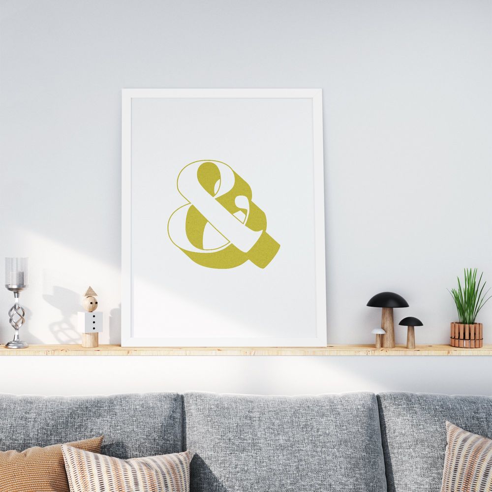 Chartreuse Ampersand Typography 8x10 Unframed Poster Art Print