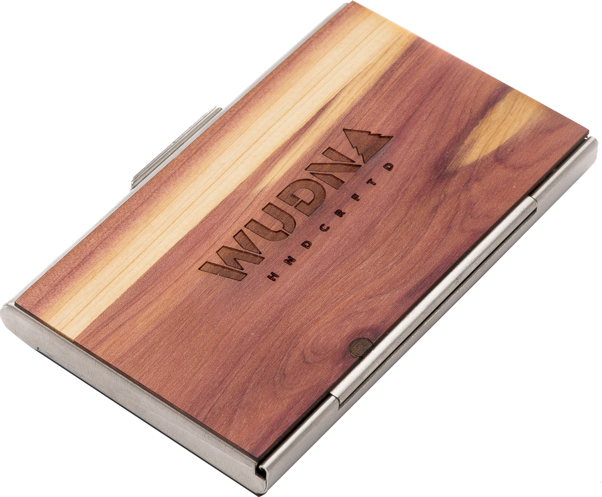 Handmade Wooden Business Card Holder (Sawtooth Mountains)
