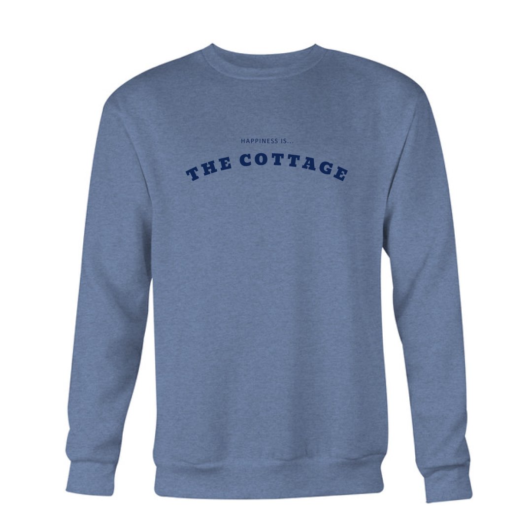Men's Cottage Crew Sweatshirt, Heather Navy