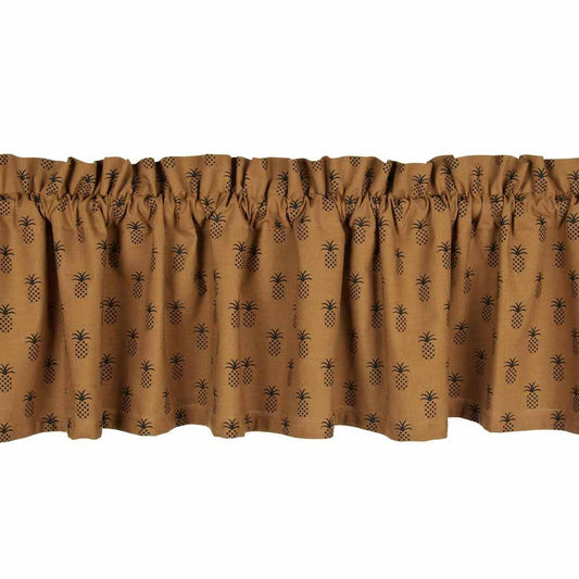 Mocha - Black Pineapple Town Valance - Lined