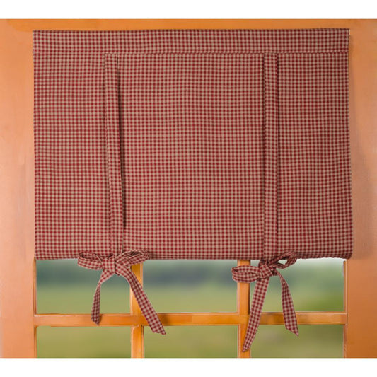 Newbury Gingham 36" x 36" Barn Red - Oat
