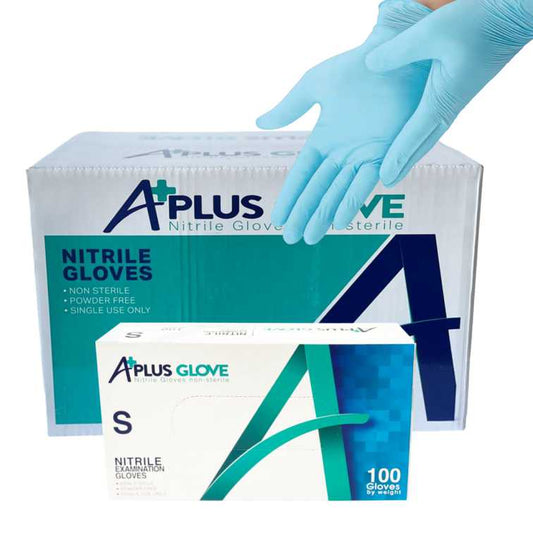 Nitrile Gloves -10 Boxes - 1000 PCS (8.99$/Box of 100pcs-100% Nitrile Patient Examination Gloves/ FDA 510(K), 4Mil)