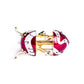 Red Musical Carousel with Music Instruments Violin Saxophone Trumpet
