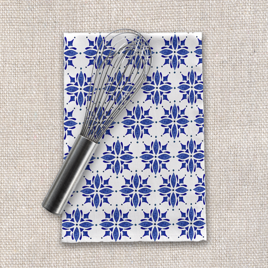 Dark Blue Tile Tea Towel